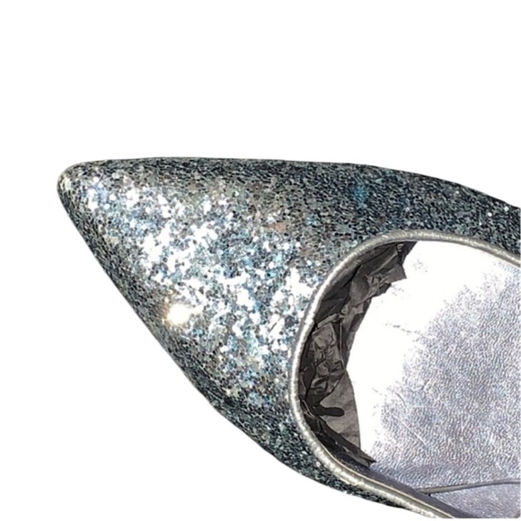 ZARA Blue Flat Glitter Pointy Toe Sparkly Shoes SZ 10 M US EU41 Ladies NEW NWT - Picture 4 of 9